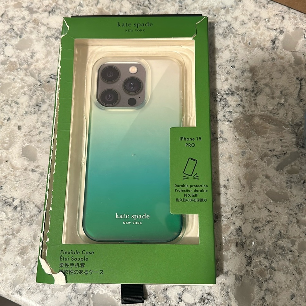 Kate spade green ombré iPhone 15 pro case